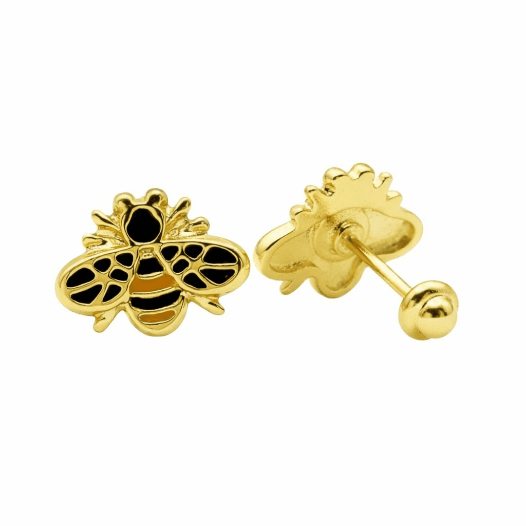 Broquel de oro abeja esmaltada