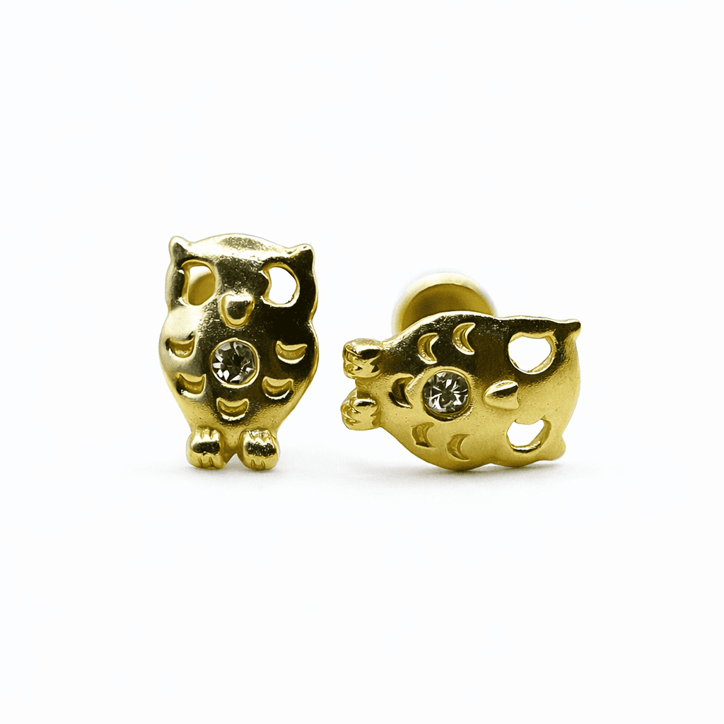 Broquel de oro búho con piedra